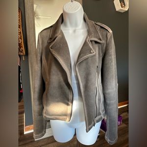 Suede bomber jacket